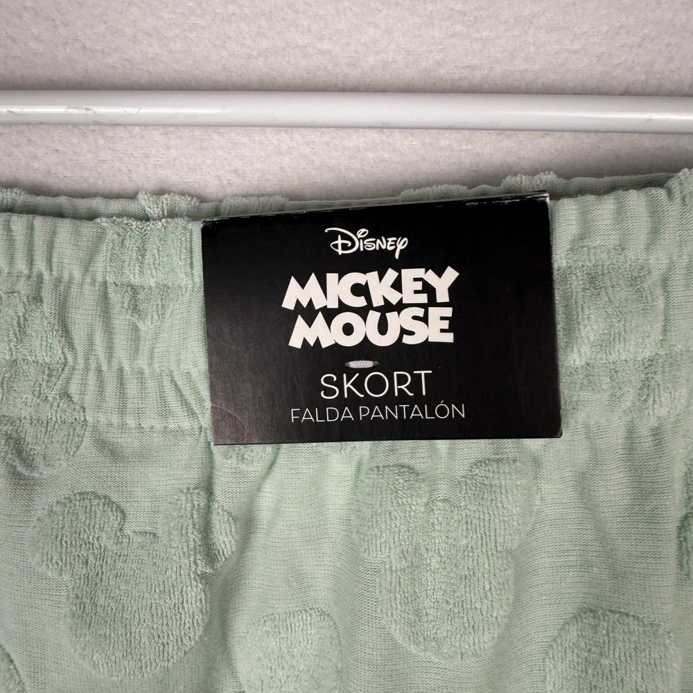 NEW Disney Mickey Mouse Womens M Mint Green Embossed Terry Cloth Skort - Picture 3 of 10